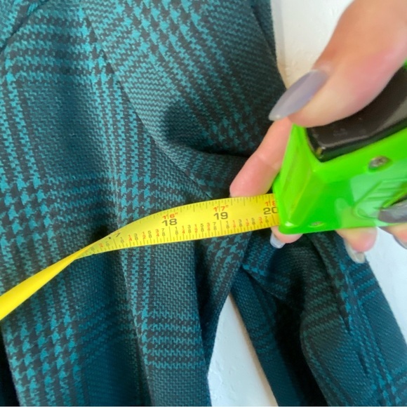 Modcloth State Of Grace Fit Flare Green Plaid Soft Swing Knee Length Dress SZ 1X - Picture 12 of 16